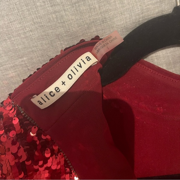 Alice + Olivia red sequin mini dress - Picture 4 of 5